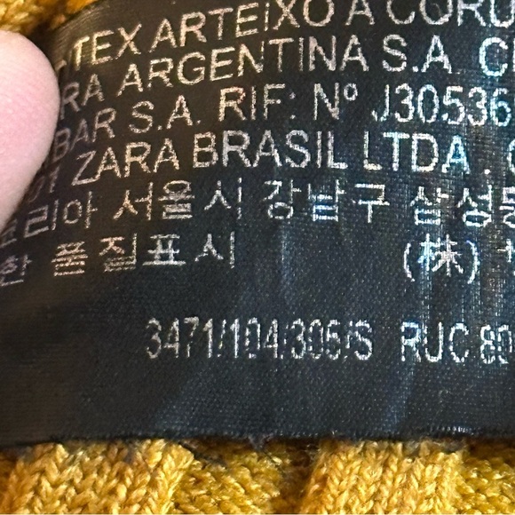 Zara Mustard Yellow‎ Cropped Ribbed Knit Turtleneck Sweater 3471/104/306 Small - Picture 12 of 12